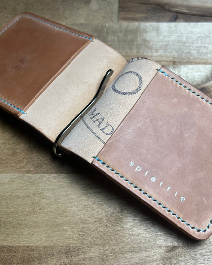 4 slot unglazed shell cordovan money clip