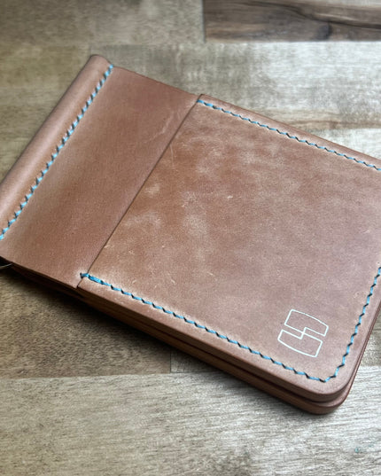 4 slot unglazed shell cordovan money clip