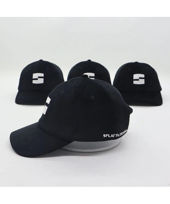 black “splattlestudio” dad hat